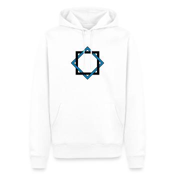 Frame 2C - Männer Premium Bio Hoodie - Weiß - Vorne - Nico (187cm)
