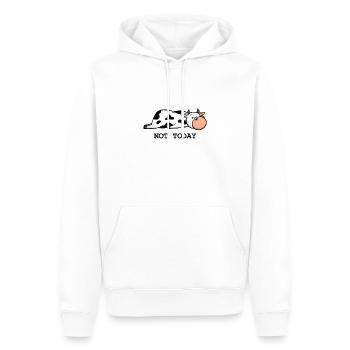 Faule Kuh - Not today - Männer Premium Bio Hoodie - Weiß - Vorne - Nico (187cm)