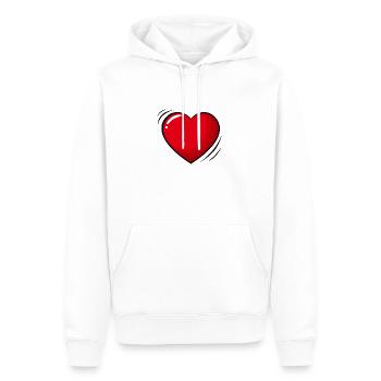 Großes rotes Herz - Männer Premium Bio Hoodie - Weiß - Vorne - Nico (187cm)