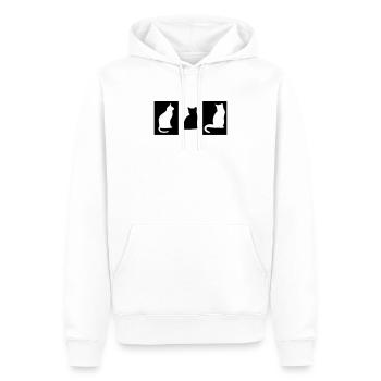 DZ0004 Statue de chat de tuile de chat - Sweat à capuche Premium bio Homme - blanc - Devant - Nico (187cm)