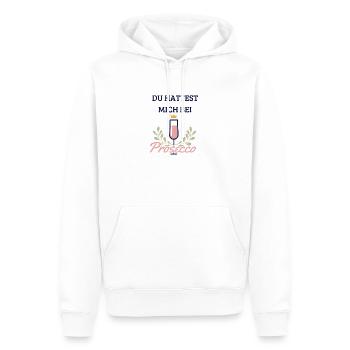 Du hattest mich bei Prosecco - Männer Premium Bio Hoodie - Weiß - Vorne - Nico (187cm)