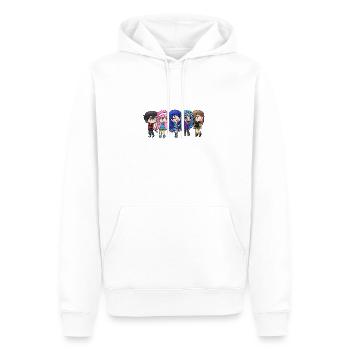 Dessin animé mignon Krew - Sweat à capuche Premium bio Homme - blanc - Devant - Nico (187cm)