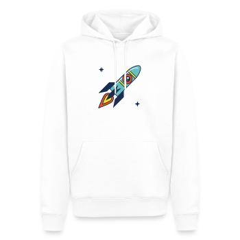 Rakete - Männer Premium Bio Hoodie - Weiß - Vorne - Nico (187cm)
