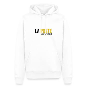 la poste livre tes colis - Sweat à capuche Premium bio Homme - blanc - Devant - Nico (187cm)