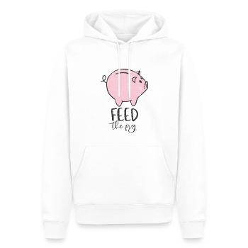 GELD SPAREN AKTIEN SCHWEIN SPARSCHWEIN SPAR MOTIV - Männer Premium Bio Hoodie - Weiß - Vorne - Nico (187cm)