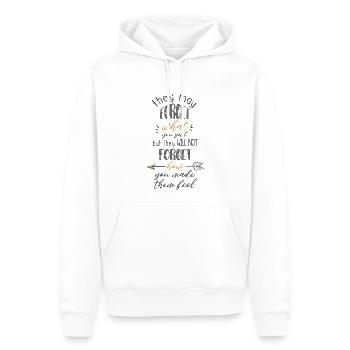 LEHRER NICHT VERGESSEN FÜHLE SPRUCH MOTIV GESCHENK - Männer Premium Bio Hoodie - Weiß - Vorne - Nico (187cm)