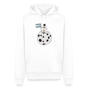 Astronaute Demiboy sur la lune Drapeau Demiboy - Sweat à capuche Premium bio Homme - blanc - Devant - Nico (187cm)