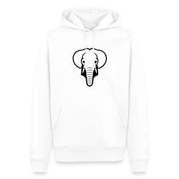 éléphant - Sweat à capuche Premium bio Homme - blanc - Devant - Nico (187cm)