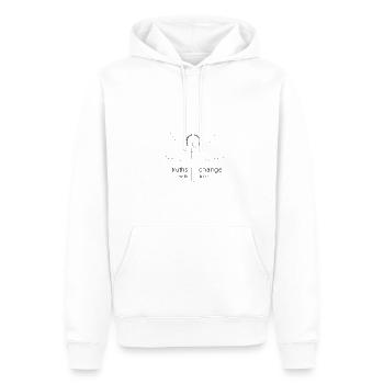 truths change with time - Männer Premium Bio Hoodie - Weiß - Vorne - Nico (187cm)