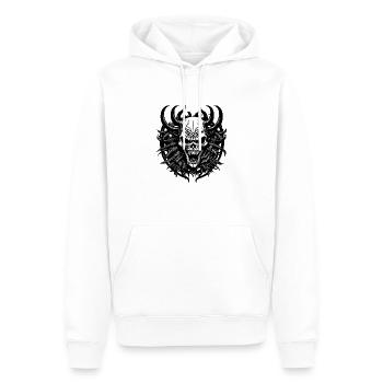Crâne Démons Tribal - Sweat à capuche Premium bio Homme - blanc - Devant - Nico (187cm)