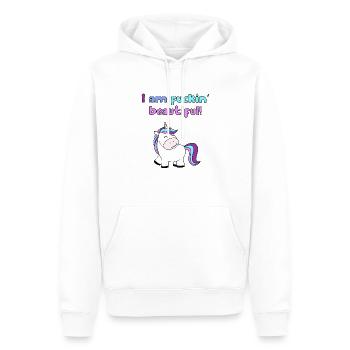Unicorn T-Shirt - I am fuckin' beautiful - Men’s Premium Organic Hoodie - white - Front - Nico (187cm)