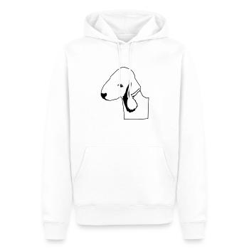 Bedlington Terrier - Men’s Premium Organic Hoodie - white - Front - Nico (187cm)