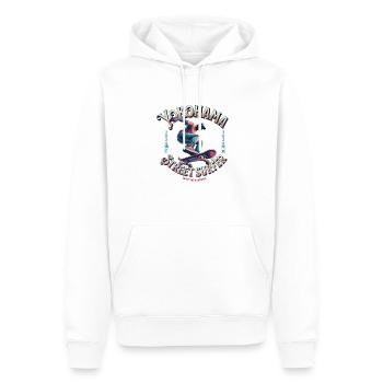 Yokohama Street Surfer - Skate like a Samurai - Männer Premium Bio Hoodie - Weiß - Vorne - Nico (187cm)