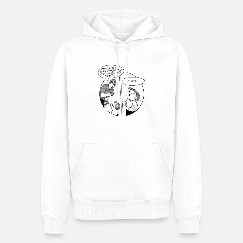 Tshirt Geek dev - Sweat à capuche Premium bio Homme - blanc