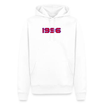 1996 Neon Retro-Logo - Männer Premium Bio Hoodie - Weiß - Vorne - Nico (187cm)