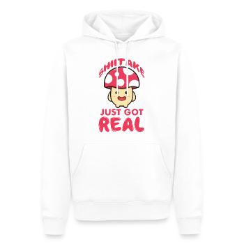 Cueilleurs de champignons et amis champignons - Sweat à capuche Premium bio Homme - blanc - Devant - Nico (187cm)