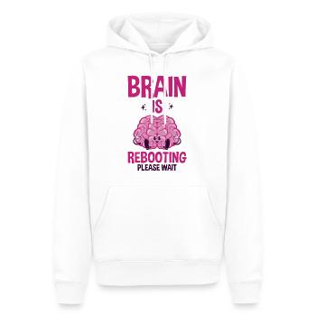 Le cerveau redémarre Veuillez patienter 2 - Sweat à capuche Premium bio Homme - blanc - Devant - Nico (187cm)