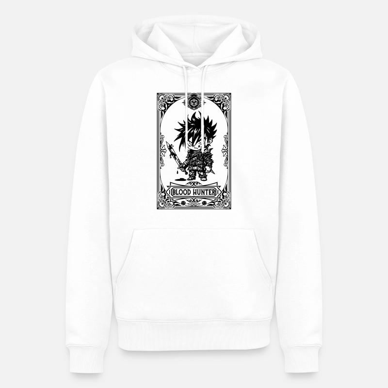 Blutjäger RPG Tarotkarte Chibi - Männer Premium Bio Hoodie - Weiß