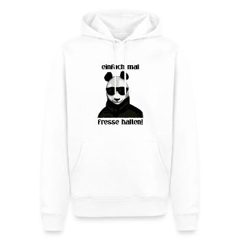 Einfach mal Fresse halten - Panda Bürohumor Design - Männer Premium Bio Hoodie - Weiß - Vorne - Nico (187cm)