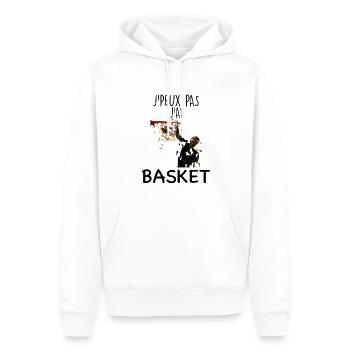 13 - je peux pas j'ai basket 6.png - Sweat à capuche Premium bio Homme - blanc - Devant - Nico (187cm)