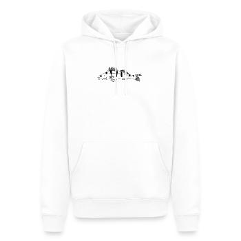 Zander - Männer Premium Bio Hoodie - Weiß - Vorne - Nico (187cm)
