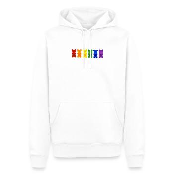 Ours en gélatine LGBT Gay Pride CSD Rainbow - Sweat à capuche Premium bio Homme - blanc - Devant - Nico (187cm)