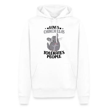 Chinchilla - Sweat à capuche Premium bio Homme - blanc - Devant - Nico (187cm)