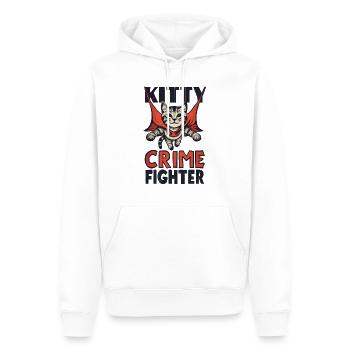 Chat super-héros - Sweat à capuche Premium bio Homme - blanc - Devant - Nico (187cm)