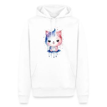 Niedliches Aquarell Kawaii Kätzchen - Männer Premium Bio Hoodie - Weiß - Vorne - Nico (187cm)