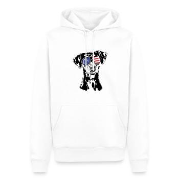 DEUTSCHER PINSCHER Amerika Fahne Hunde Wilsigns - Männer Premium Bio Hoodie - Weiß - Vorne - Nico (187cm)