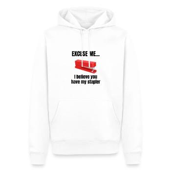 Lustige rote Hefter Arbeit Humor Zitat - Männer Premium Bio Hoodie - Weiß - Vorne - Nico (187cm)