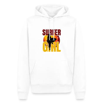 Surfer Girl Cool Surfing Vintage Surf Sommer - Männer Premium Bio Hoodie - Weiß - Vorne - Nico (187cm)