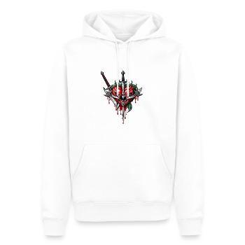 Cœur courageux - Sweat à capuche Premium bio Homme - blanc - Devant - Nico (187cm)
