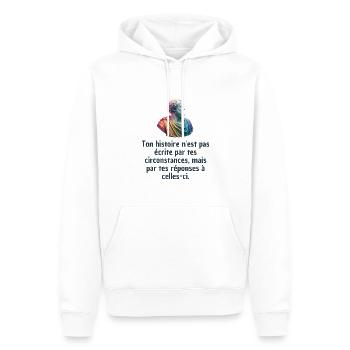 T-shirts Stoïcisme : L'inspiration à portée de soi - Sweat à capuche Premium bio Homme - blanc - Devant - Nico (187cm)