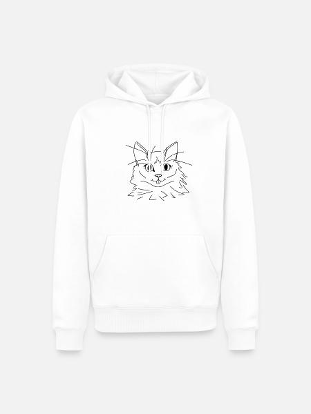 Cat - Men’s Premium Organic Hoodie - white
