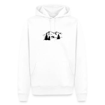 Berge Bäume - Männer Premium Bio Hoodie - Weiß - Vorne - Nico (187cm)