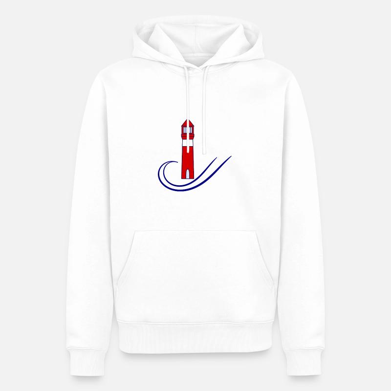 PHARE. MER. OCEAN. NATURE. VACANCES.VOYAGE - Sweat à capuche Premium bio Homme - blanc