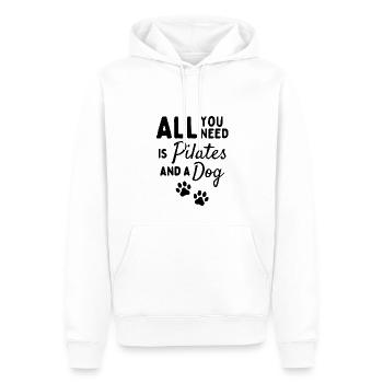 Alles, was Sie brauchen, ist Pilates und ein Hund - Männer Premium Bio Hoodie - Weiß - Vorne - Nico (187cm)