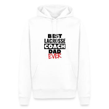Bester Lacrosse Coach Dad aller Zeiten. - Männer Premium Bio Hoodie - Weiß - Vorne - Nico (187cm)