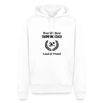 Meilleur entraîneur de natation au monde BonW 4500x5500 - Sweat à capuche Premium bio Homme - blanc - Devant - Nico (187cm)