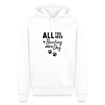 Tout ce dont vous avez besoin est un bowling et un chien - Sweat à capuche Premium bio Homme - blanc - Devant - Nico (187cm)