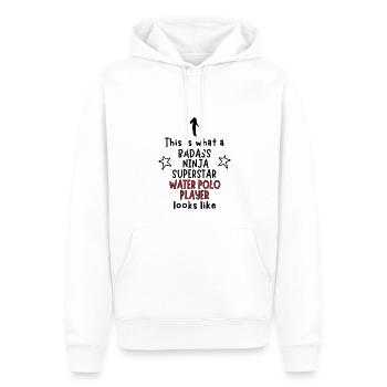 Badass, Ninja, Superstar, Wasserballspieler - Männer Premium Bio Hoodie - Weiß - Vorne - Nico (187cm)