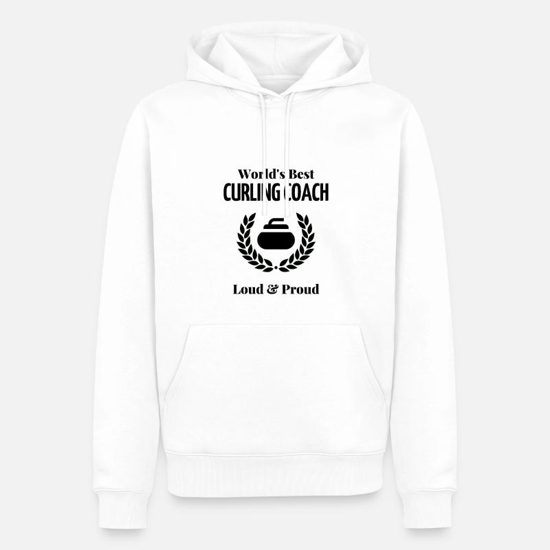 Der beste Curling-Trainer der Welt. - Männer Premium Bio Hoodie - Weiß