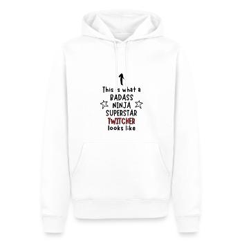 This is what a Badass, Ninja, Superstar, Twitcher - Men’s Premium Organic Hoodie - white - Front - Nico (187cm)