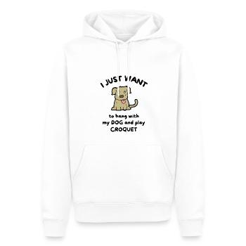 Ich möchte einfach nur mit meinem Hund abhängen und Krocket spielen - Männer Premium Bio Hoodie - Weiß - Vorne - Nico (187cm)