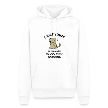 Je veux juste traîner avec mon chien et faire du kayak - Sweat à capuche Premium bio Homme - blanc - Devant - Nico (187cm)