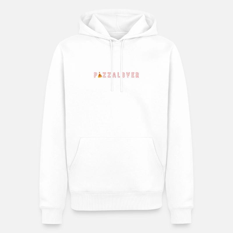 Pizzalover - Sweat à capuche Premium bio Homme - blanc