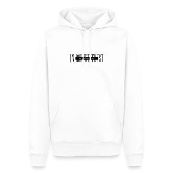 In God we trust | moderne Grafik - Männer Premium Bio Hoodie - Weiß - Vorne - Nico (187cm)