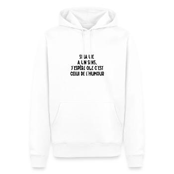 si la vie a un sens - Sweat à capuche Premium bio Homme - blanc - Devant - Nico (187cm)