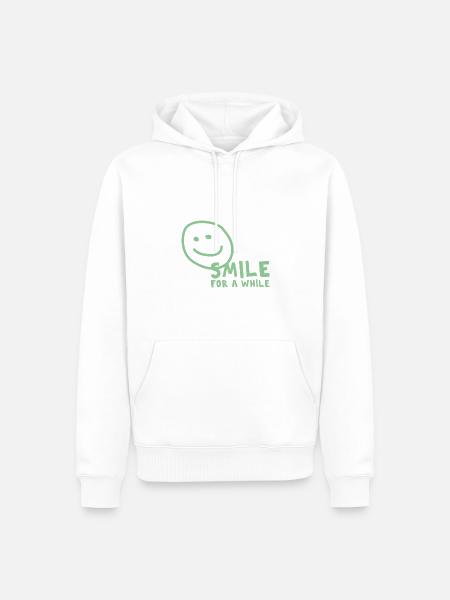 Smile for a while - Bewahre die gute Laune - Männer Premium Bio Hoodie - Weiß
